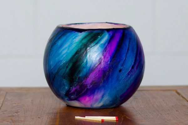 A small Galaxy Planet lantern - beautiful, intense colour even when not lit. Photo Frank Gumley