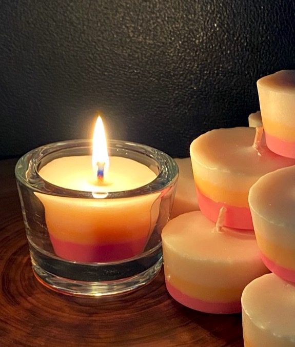 Beautiful as a stand-alone candle, our votives burn brightly with a tall flame. We recommend using votives to illuminate your small and large coloured lanterns.